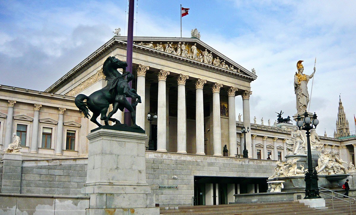 Parlamentet vid Ringstraße i Wien 